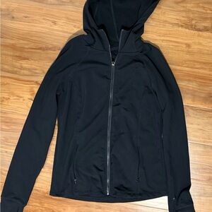 Black Zip-Up Hooded Jacket